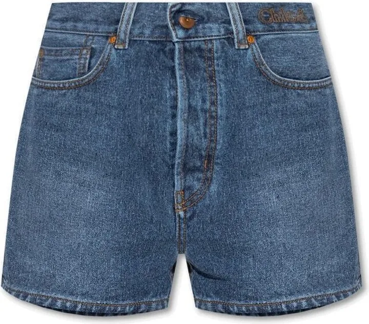 Chloé Escala High-Waisted Denim Shorts
