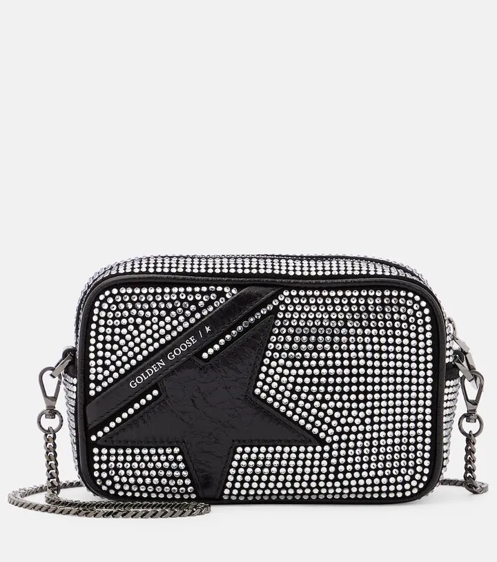 Star embellished leather shoulder bag
