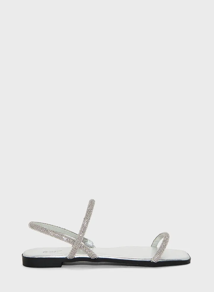 Embellished Double Strap Slingback Sandal