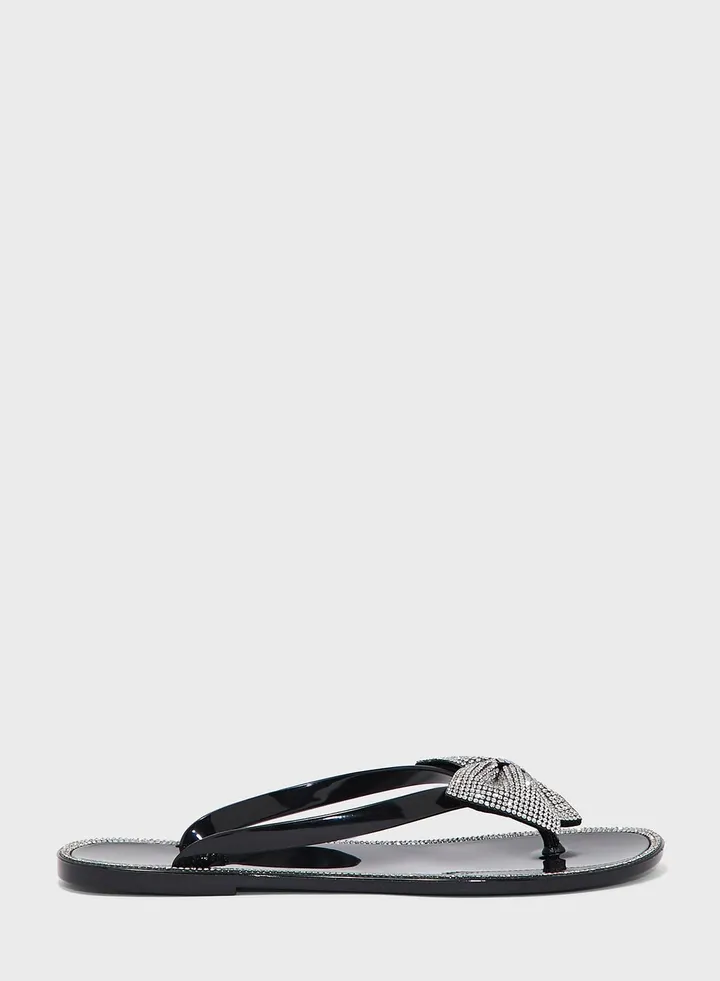 Diamante Butterfly Jelly Flat Sandal