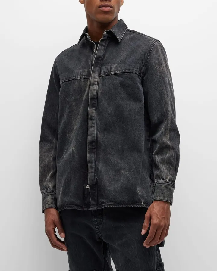 Men's 4G Rivet Washed Denim Shirt