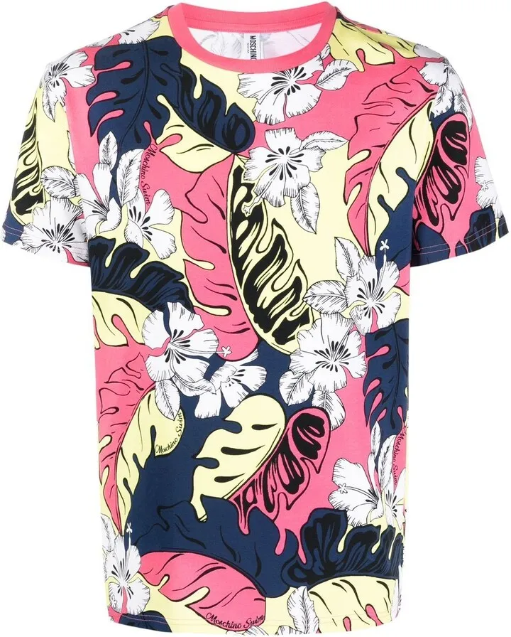 floral-print cotton T-shirt