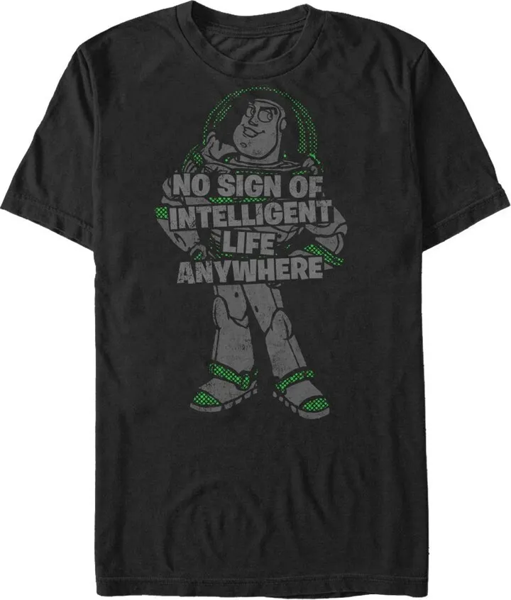 Men's Toy Story Buzz Lightyear No Sign of Intelligent Life T-Shirt - Black - Medium