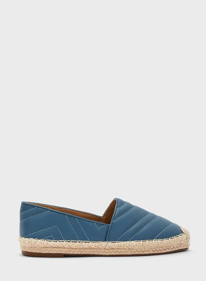 Zig Zag Quilted Flat Espadrille