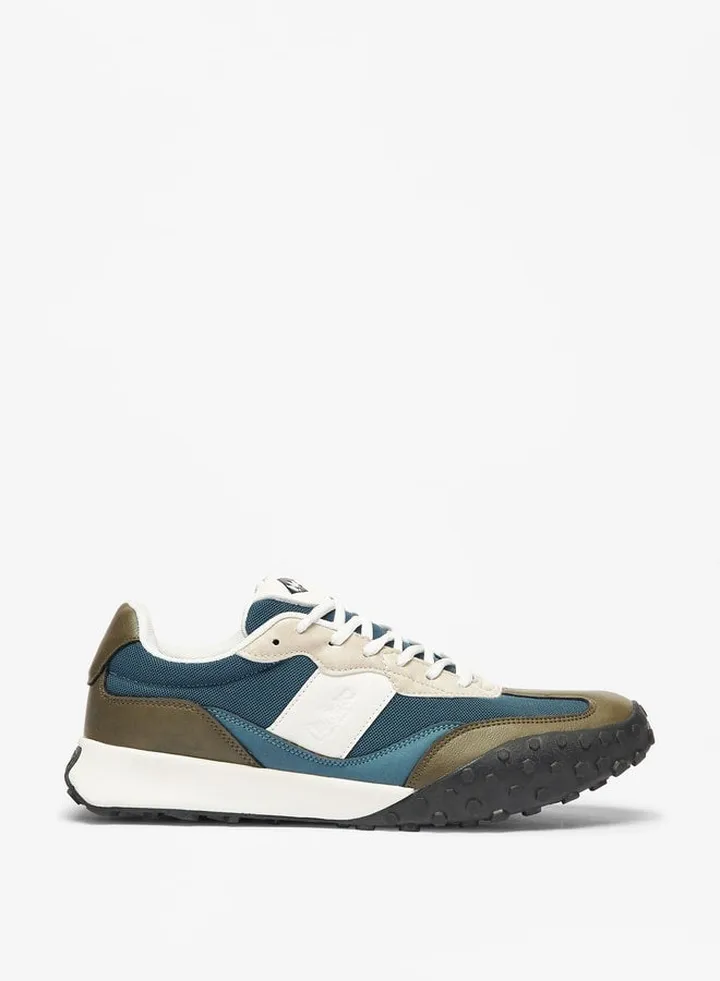 Men'S Colourblock Casual Sneakers With Lace-Up Closure