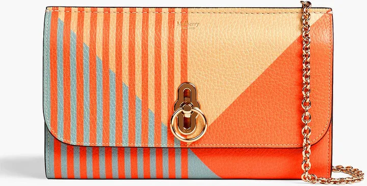 Amberley printed pebbled-leather shoulder bag