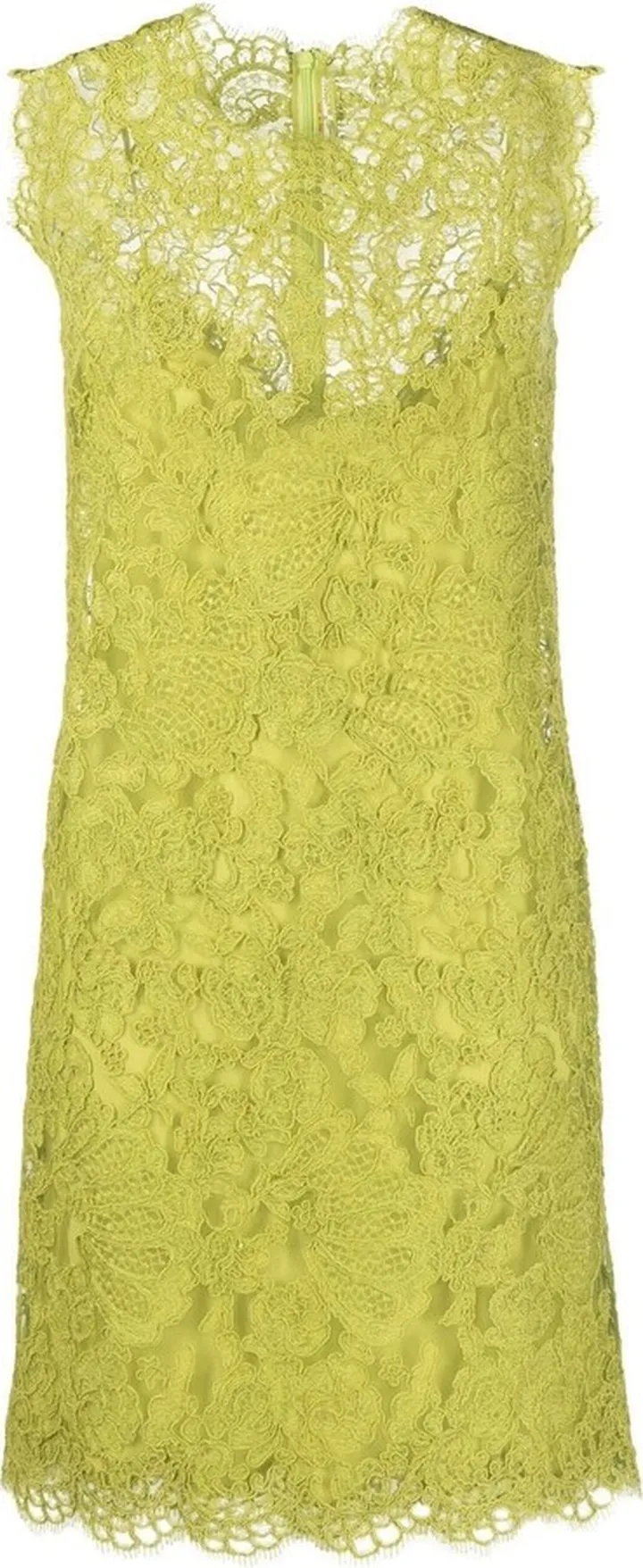 Lace-Embroidered Sleeveless Midi Dress