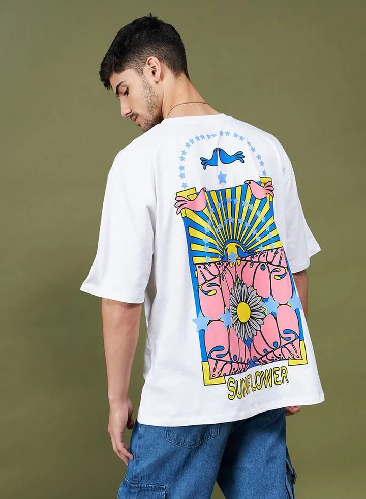 Oversized Sunflower Graphic T-Shirt