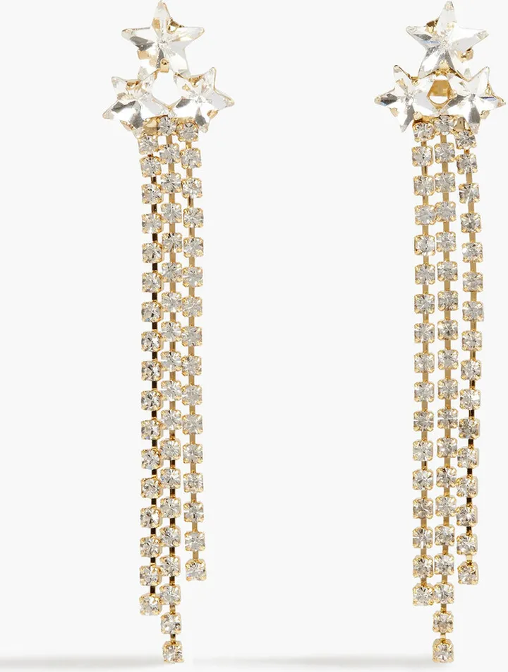 Gold-tone crystal earrings
