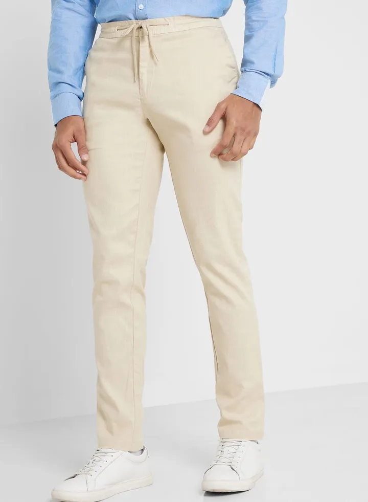 Thomas Scott Men Comfort Slim Fit Cotton Lycra Chinos