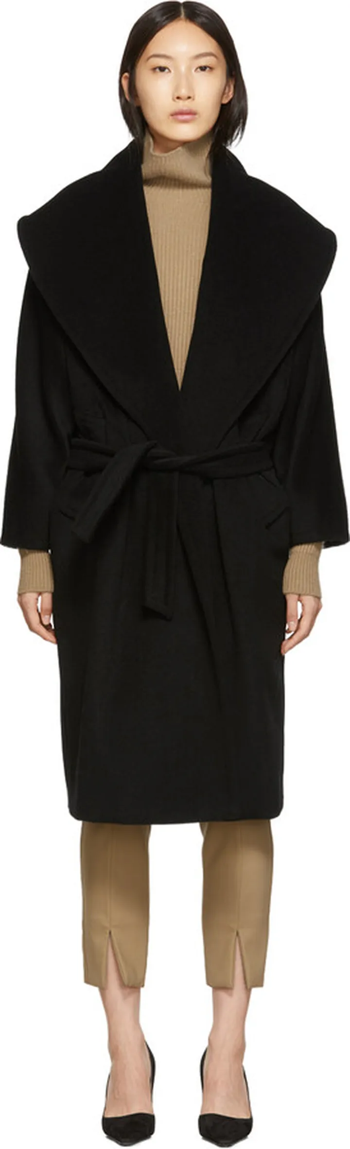 Max Mara Black Fretty Coat