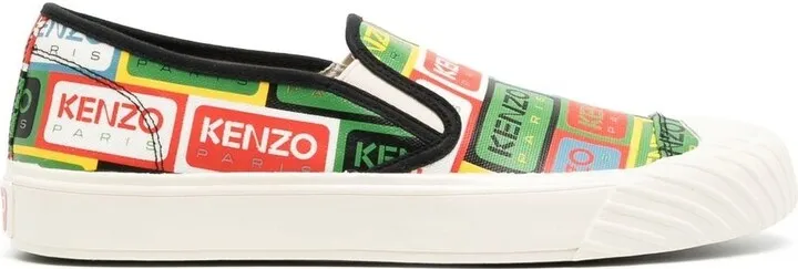 Kenzoschool logo-print slip-on sneakers