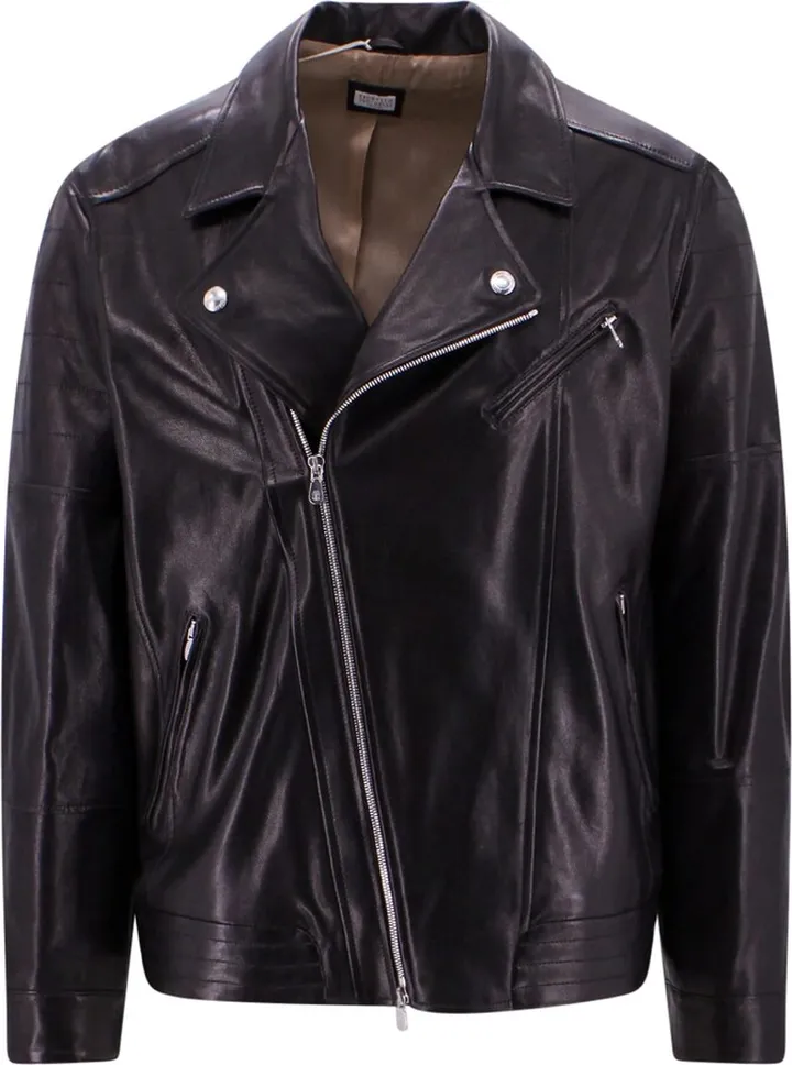 Leather biker jacket