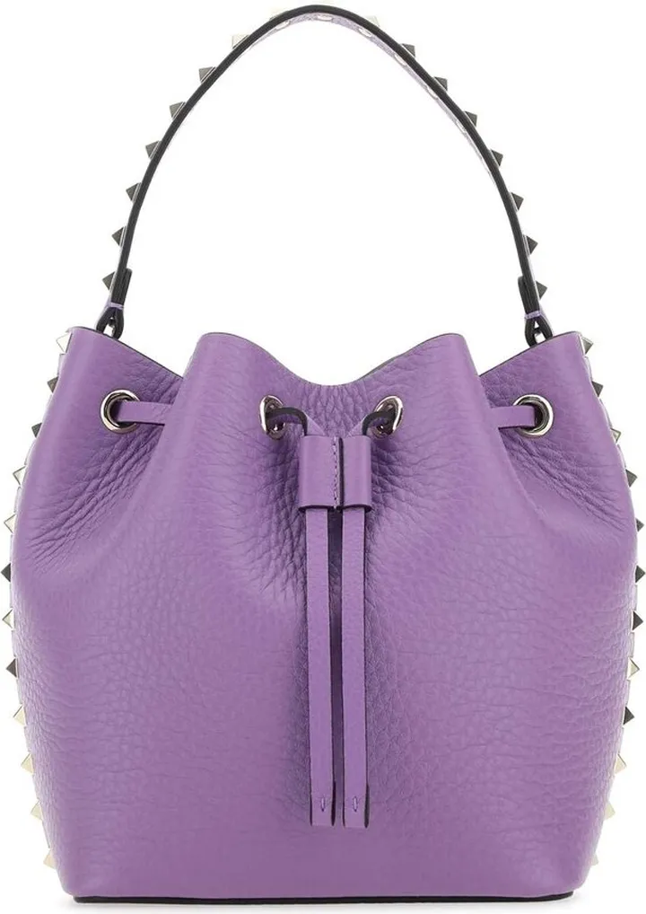 Valentino Garavani Rockstud Logo Detailed Bucket Bag