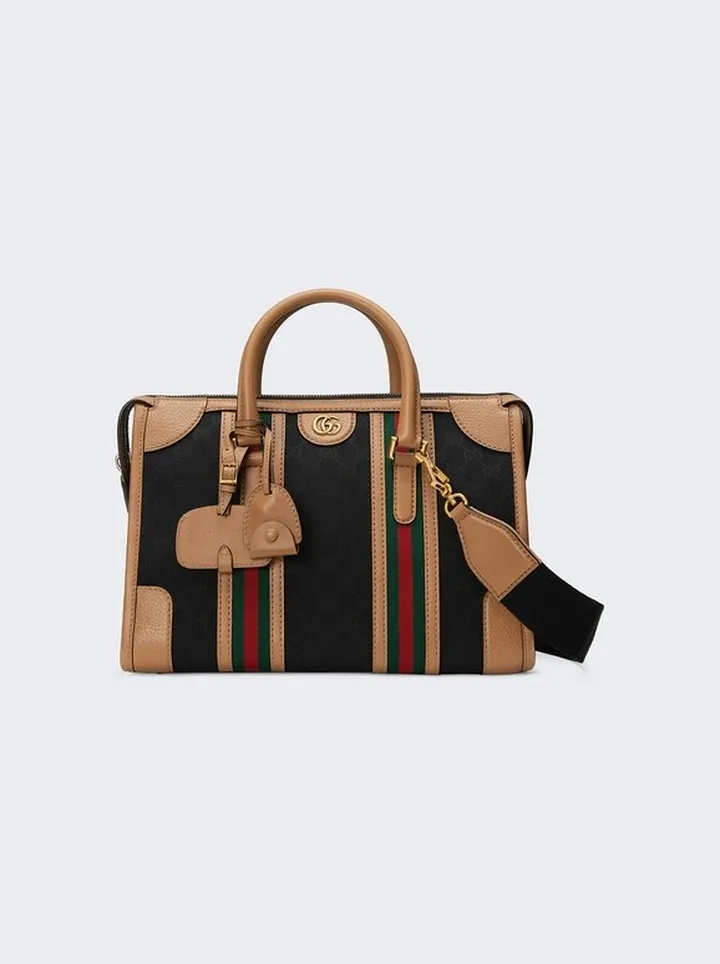 Medium Canvas Top Handle Bag Black