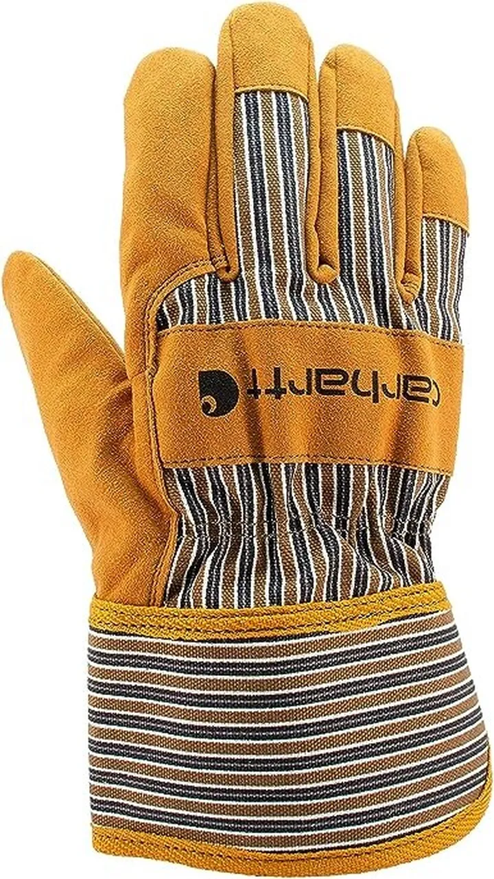 Carhartt Men's Suede Work Glove with Safety Cuff (Brown) Extreme Cold Weather Gloves