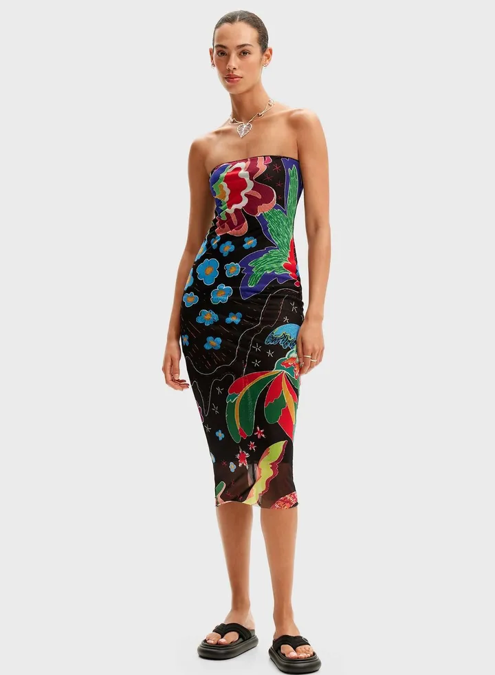 Bandeau Printed Beachwear Dress