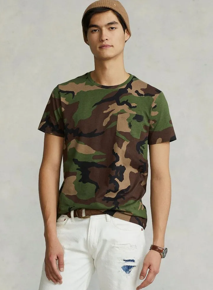Custom Slim Fit Camo Pocket T-Shirt