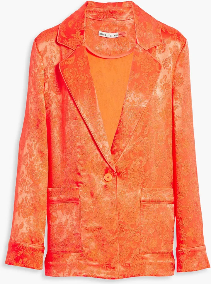 Shanda satin-jacquard blazer