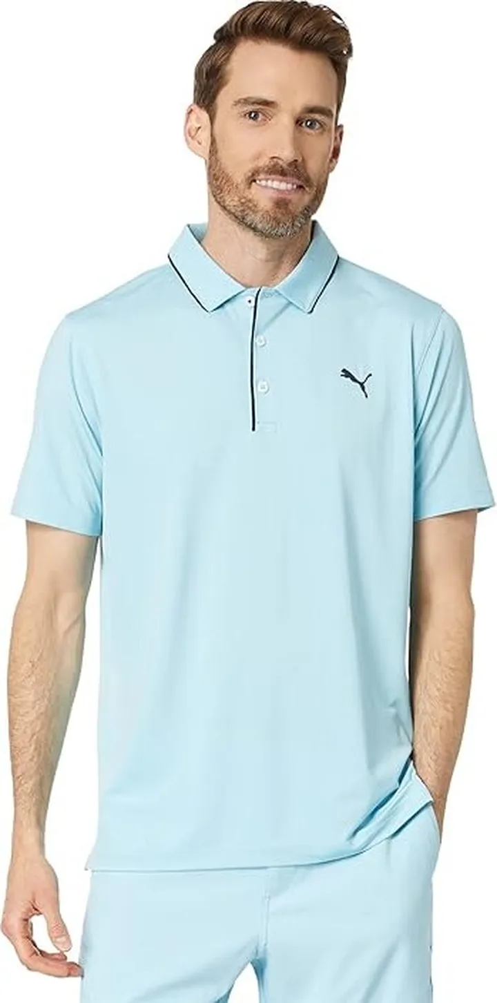PUMA Golf MATTR Bridges Polo (Tropical Aqua) Men's Clothing
