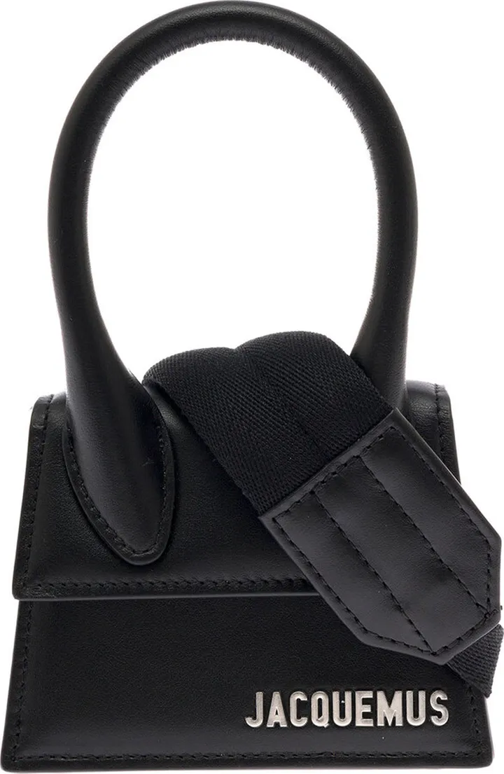 Jacquemus Man's Le Chiquito Homme Black Leather Crossbody Bag