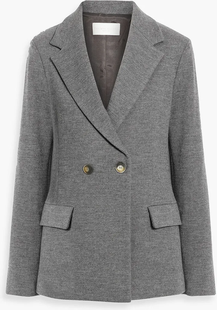 Double-breasted merino wool blazer