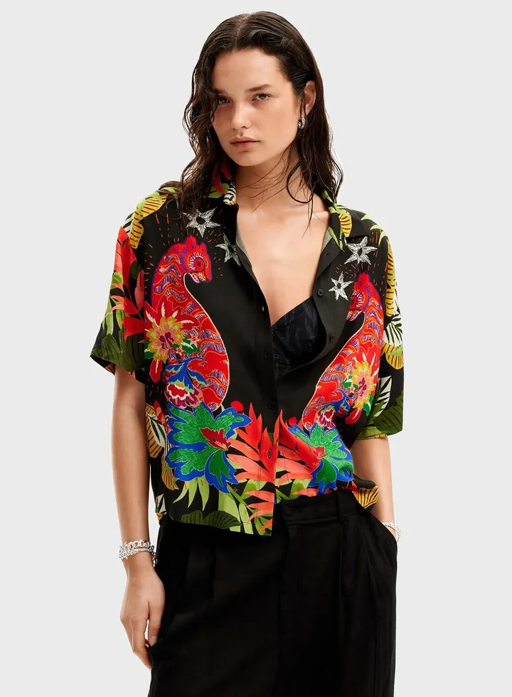 Printed Button Down Shirt