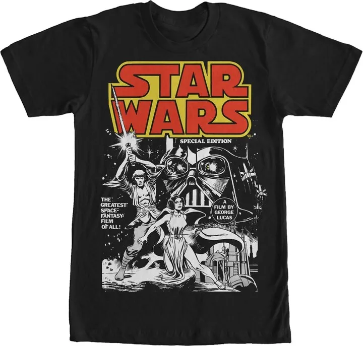 Men's Star Wars Greatest Space Fantasy Poster T-Shirt - Black - 2X Large