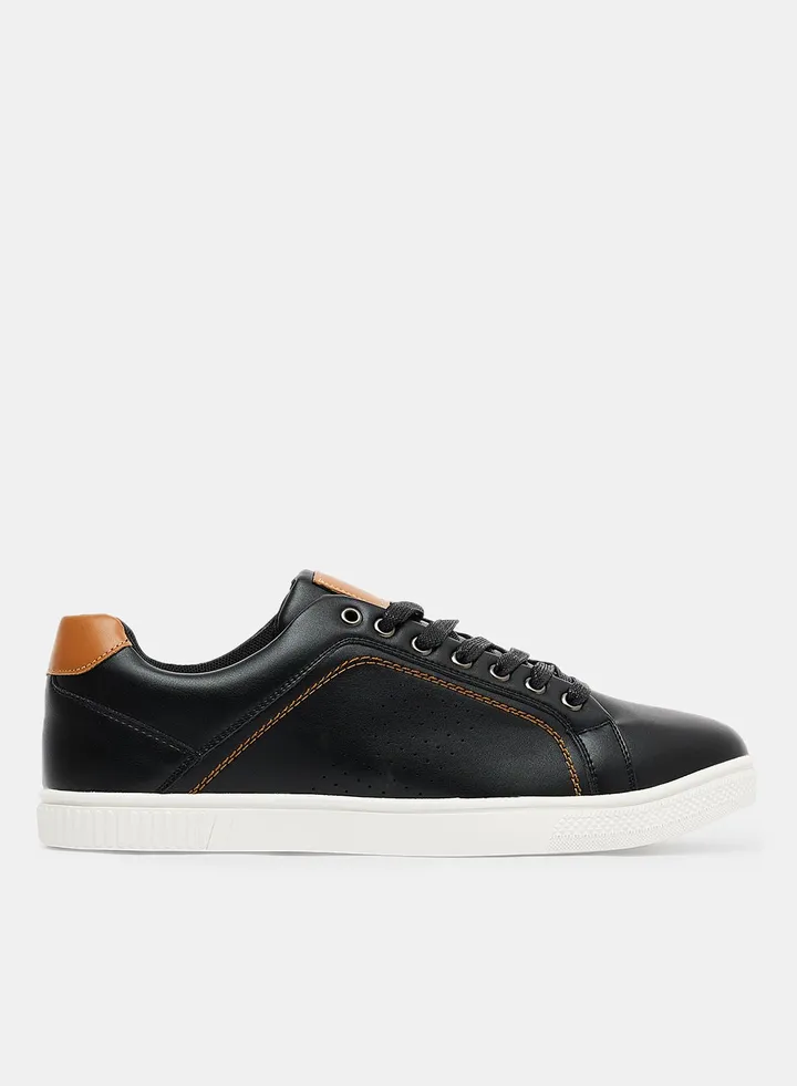 Basic Faux Leather Sneakers