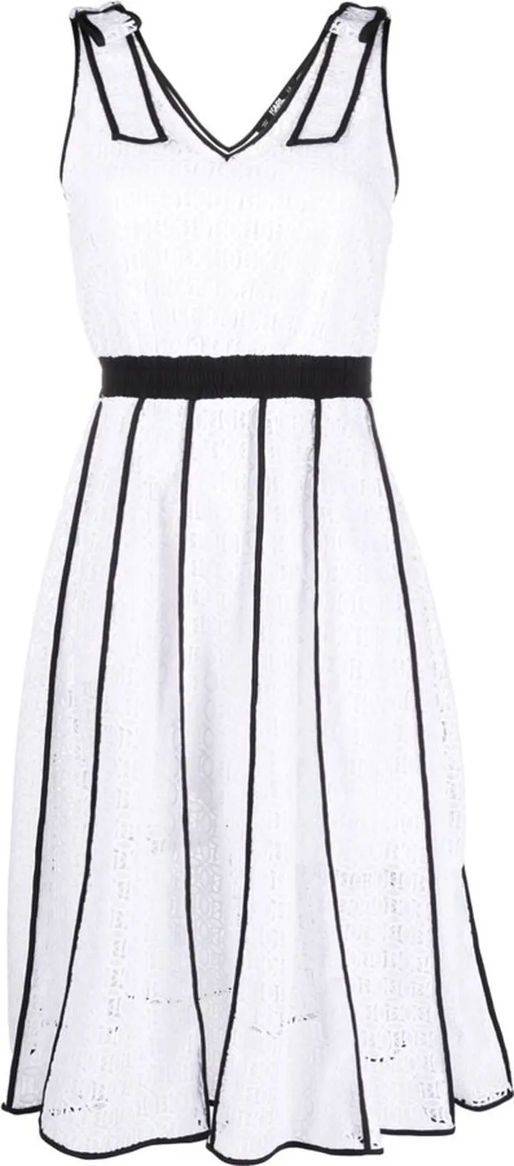 KL Monogram-embroidered lace midi dress