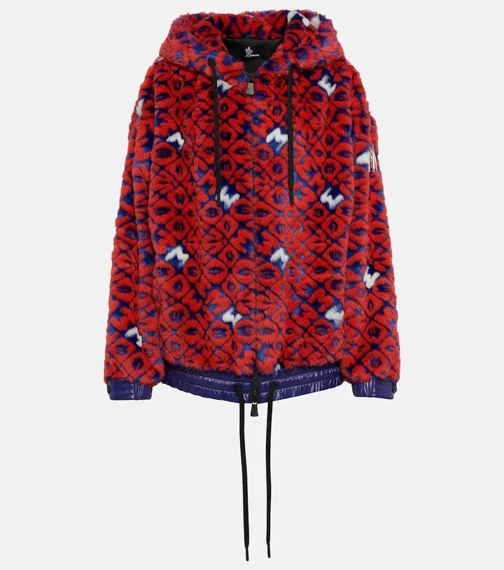 Logo faux fur jacket