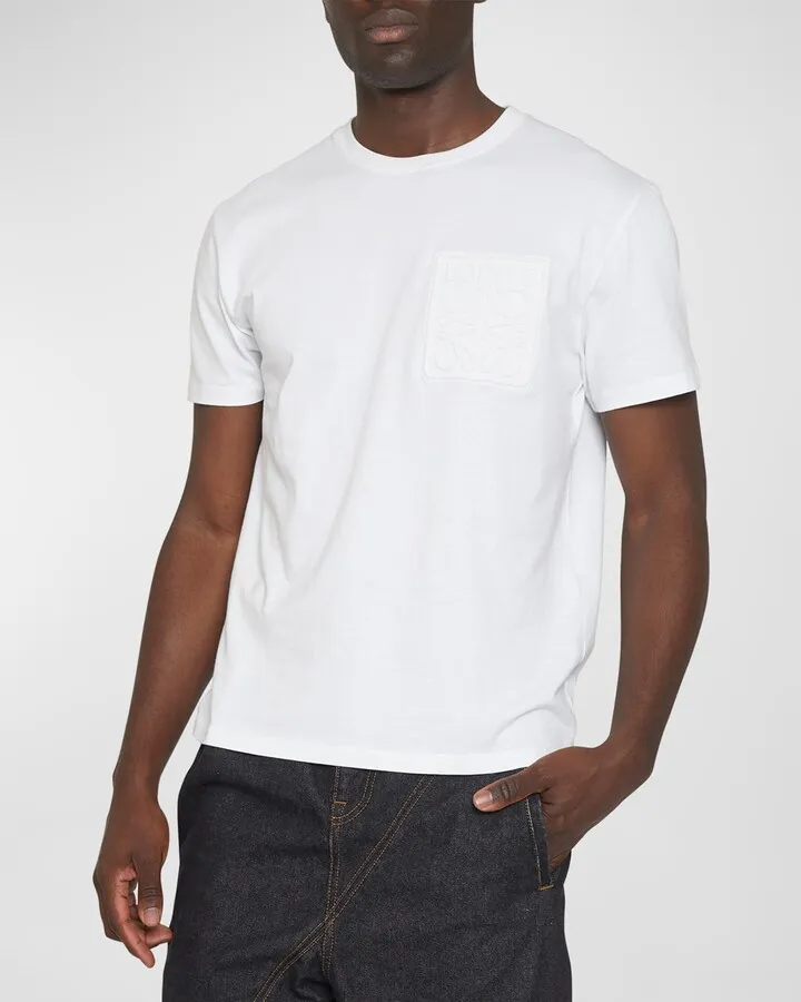 Men's Debossed Anagram Fake Pocket T-Shirt