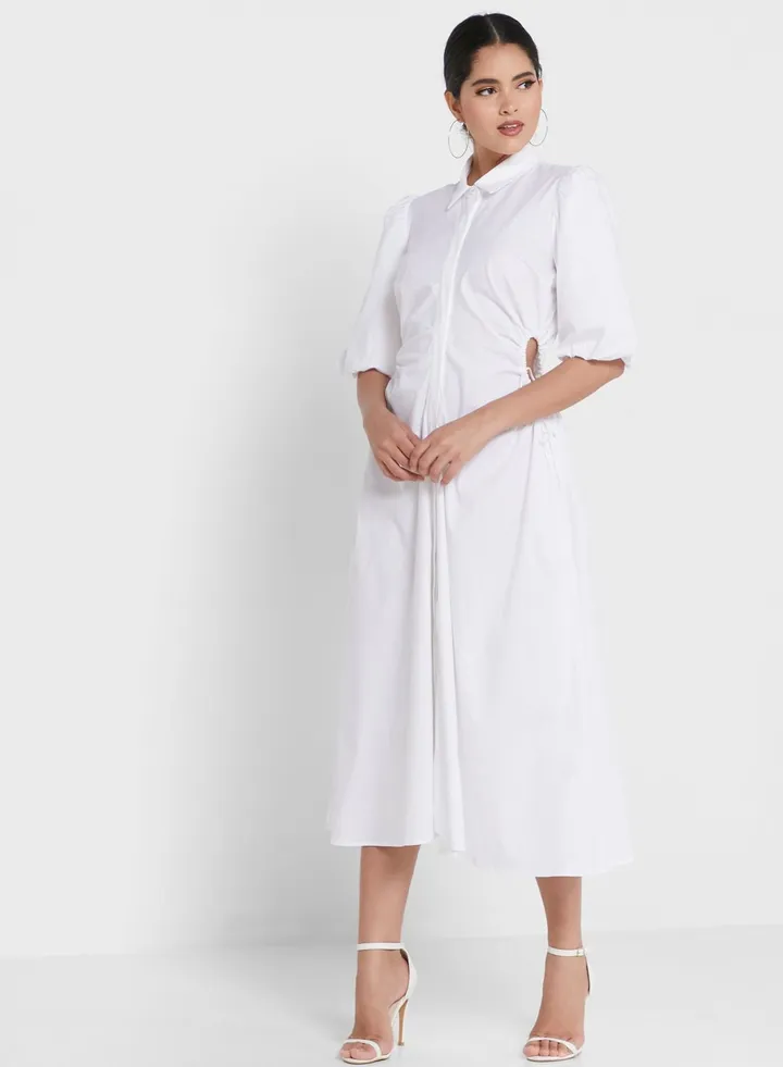 Puff Sleeve Knitted Dress