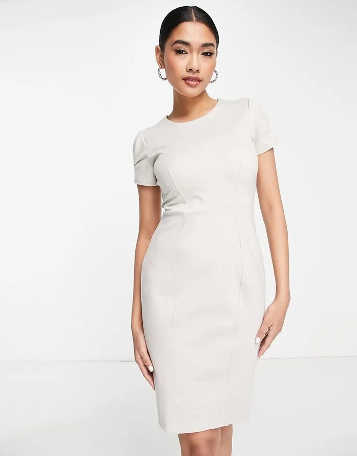 Closet London paneled cap sleeve mini dress in blush pink