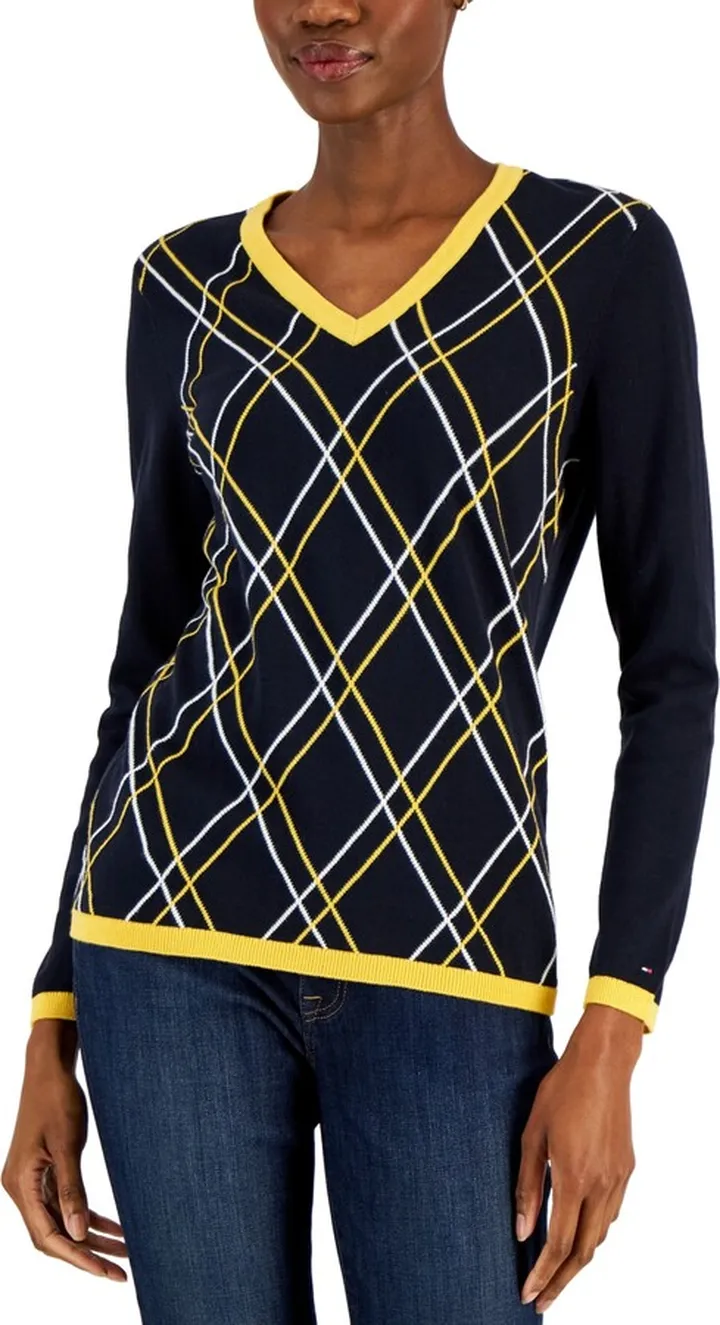 Tommy Hilfiger Women's Cotton V-Neck Sweater