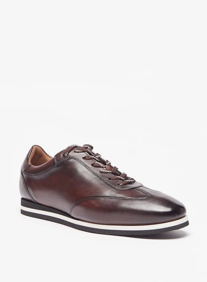 Men'S Solid Shoes With Lace-Up Closure