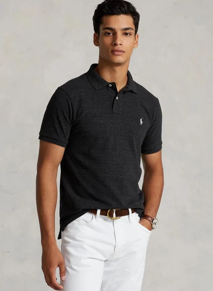 Custom Slim Fit Mesh Polo Shirt