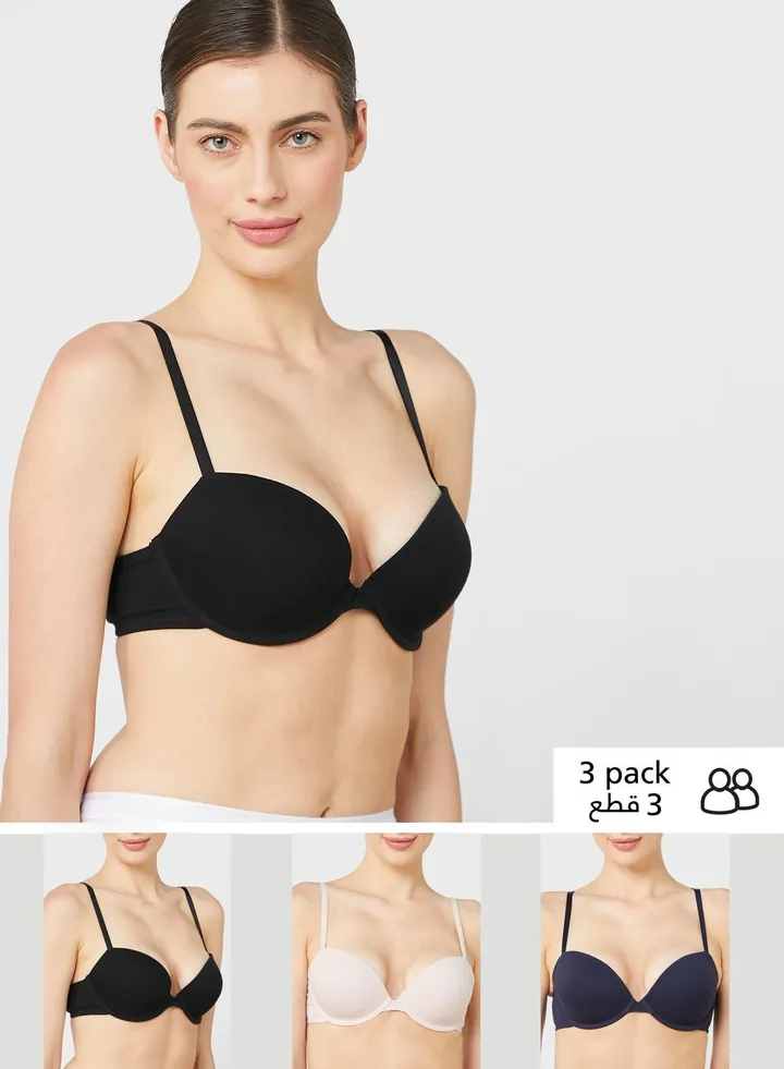3 Pack Wired Balcony Bra
