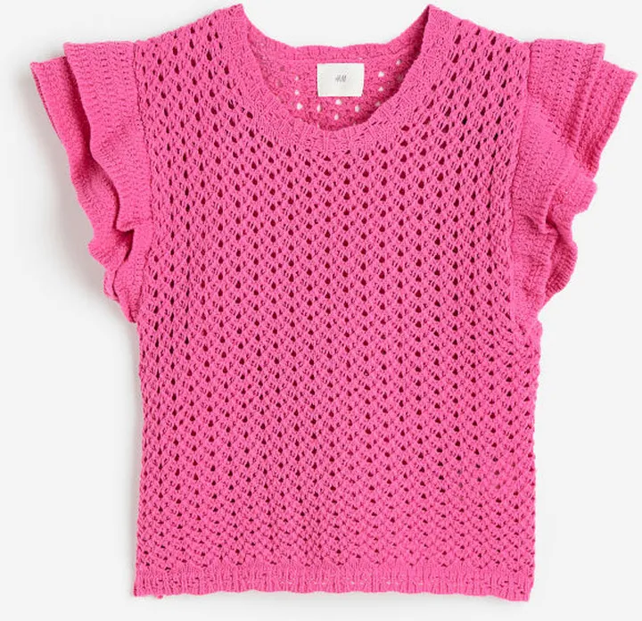 Pointelle-knit Top