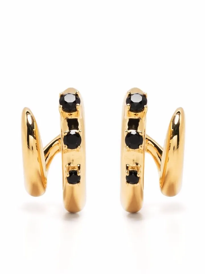 Onyx Claw Hoop Earrings