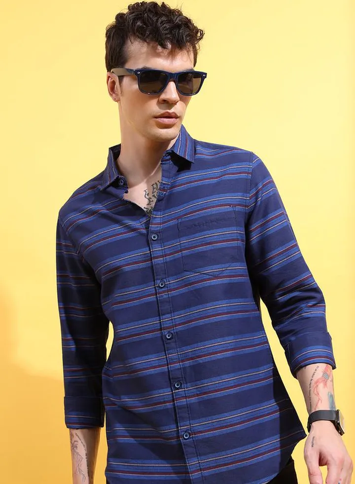 Stripe Casual Shirt with Pocket