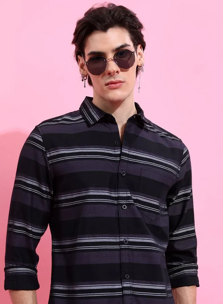 Stripe Casual Shirt with Pocket
