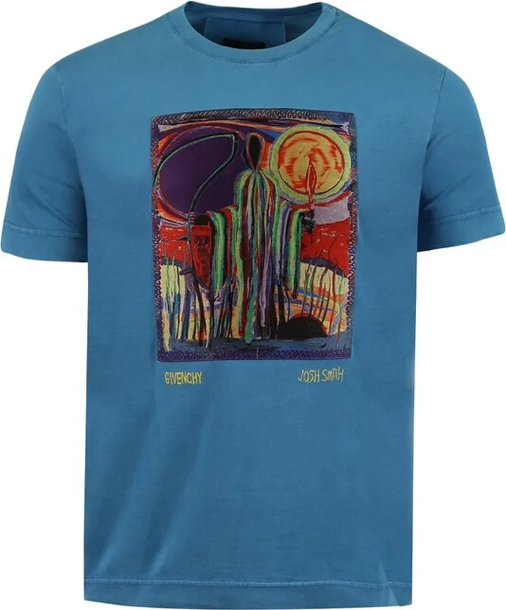 Slim Fit Tee With Patch Medium Blue