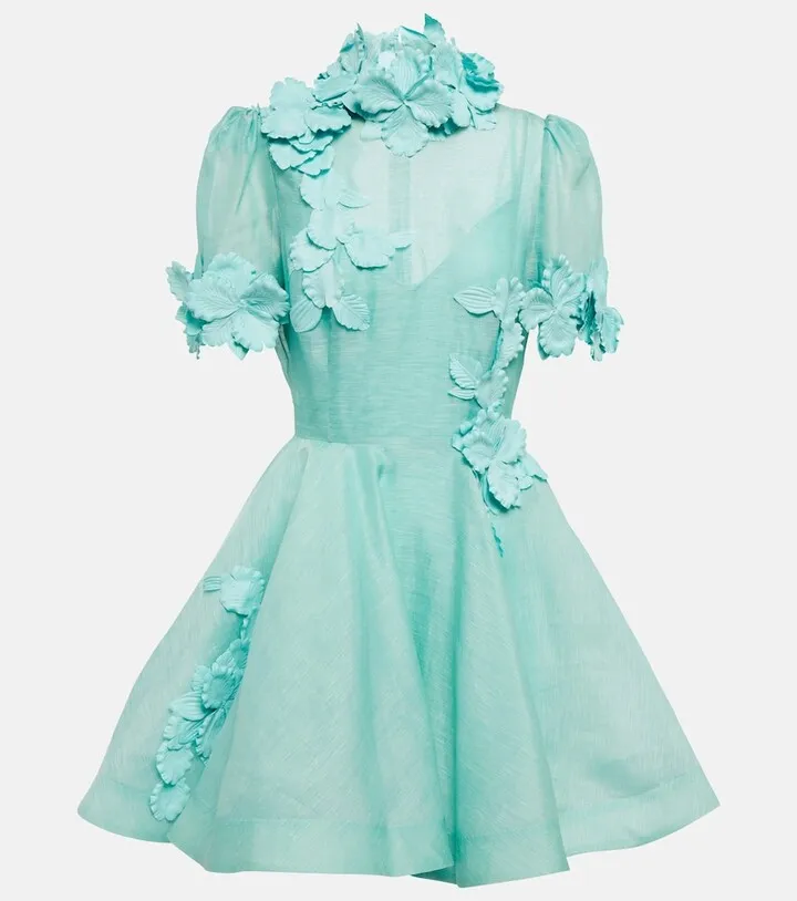 High Tide Lift Off linen and silk minidress