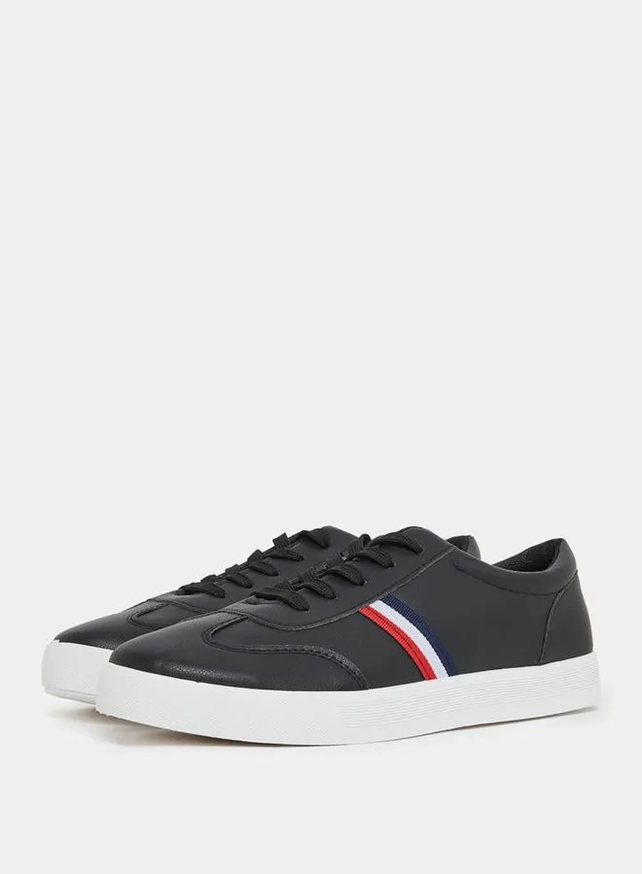 Tape Detail Casual Lace Up Sneakers