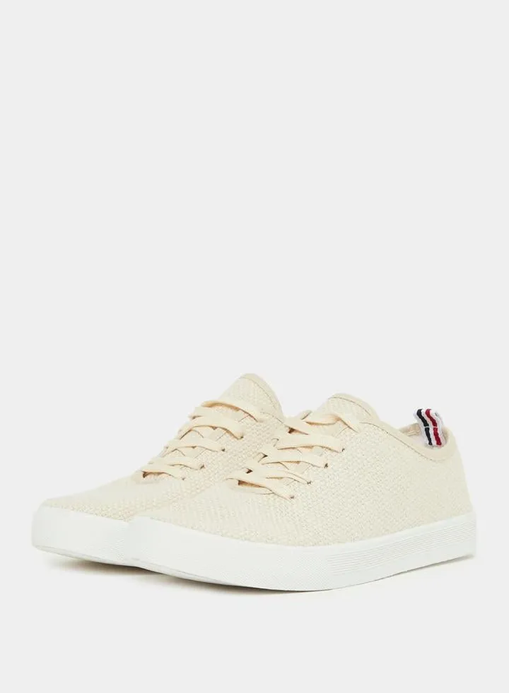 Knitted Canvas Lace Up Shoes