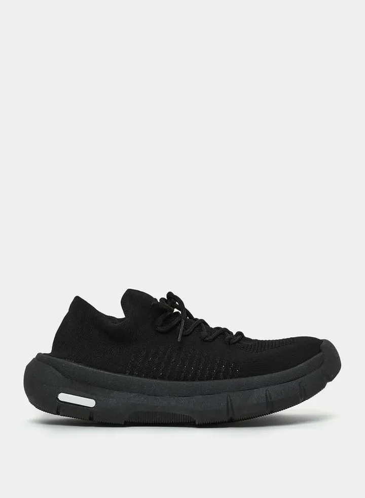 Textured Chunky Sole Lace Up Sneakers