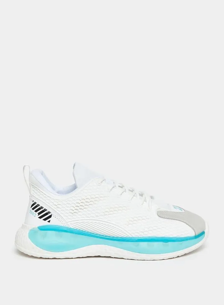 Knitted Upper Popcorn Sole Lace Up Sneakers