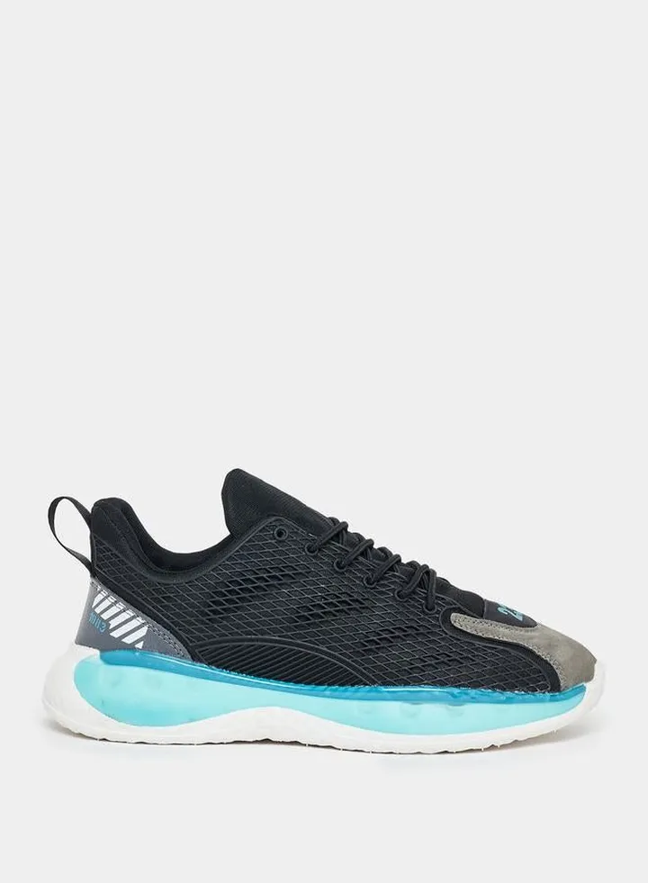 Knitted Upper Popcorn Sole Lace Up Sneakers
