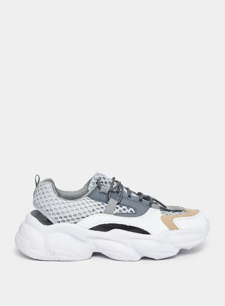 Breathable Lace Up Chunky Sole Sneakers
